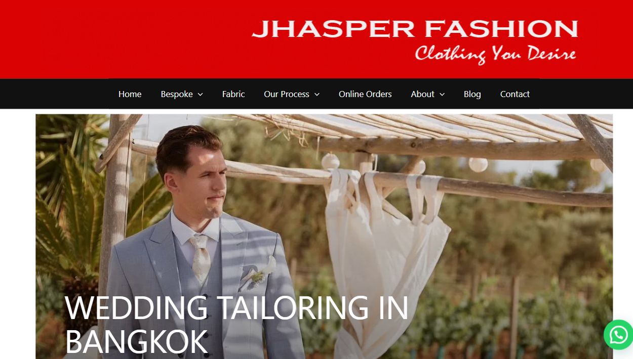 ตัวอย่างเว็บไซต์ JHASPER FASHION บริการตัดสูทและทักซิโด้สำหรับงานแต่งงาน